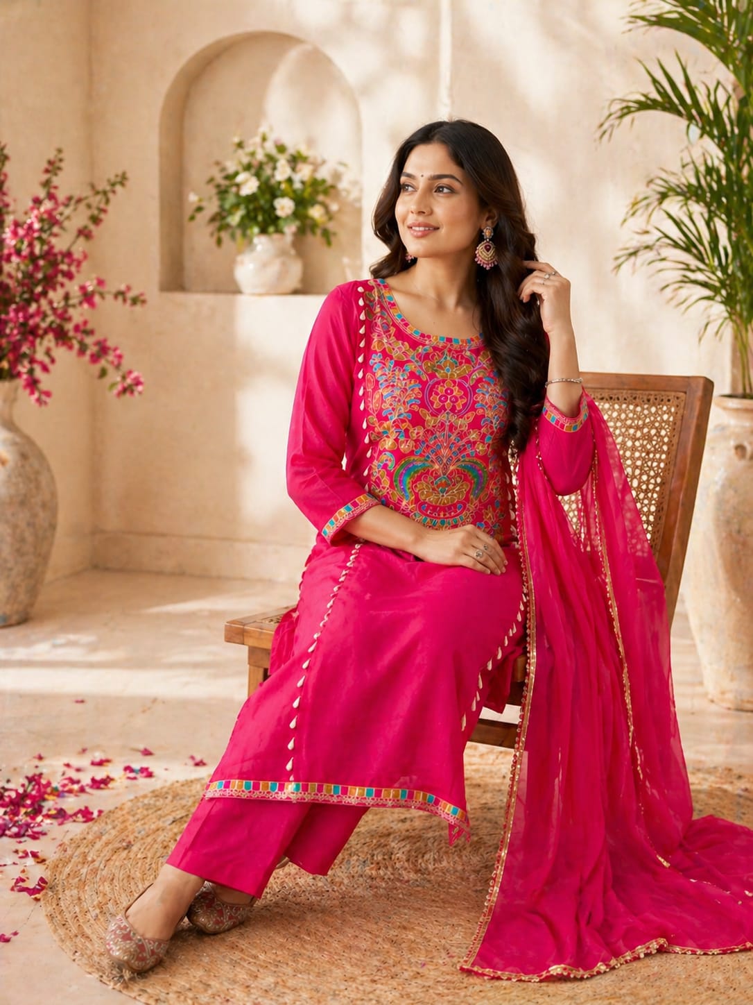 Pink Heavy Embroidery Set