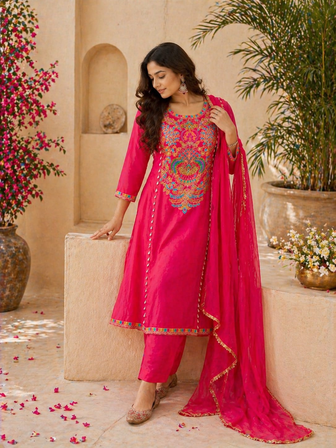 Pink Heavy Embroidery Set
