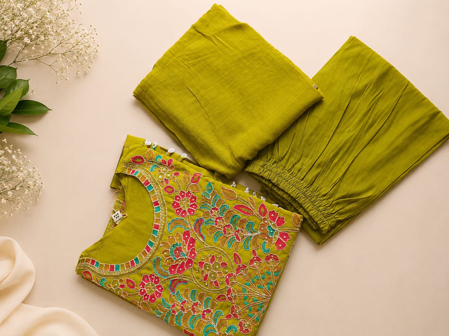Green Heavy Embroidery Set