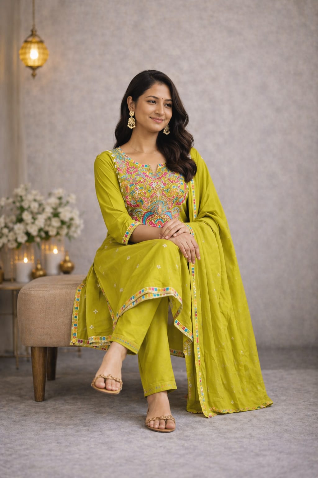 Green Heavy Embroidery Set