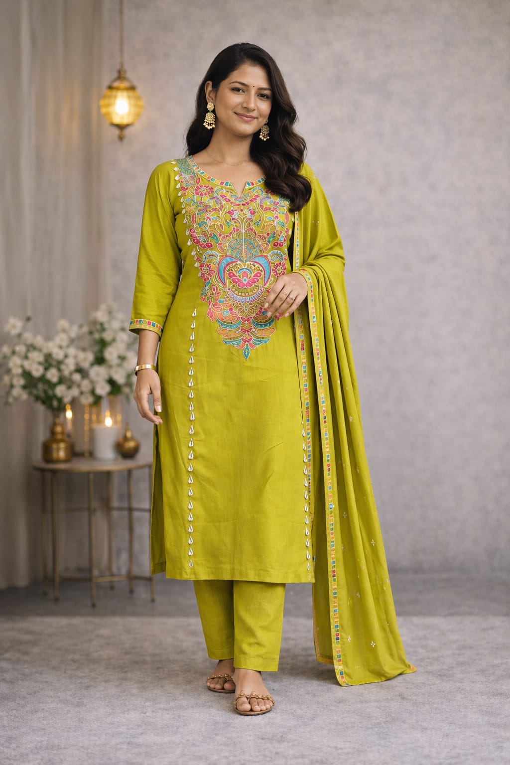 Green Heavy Embroidery Set